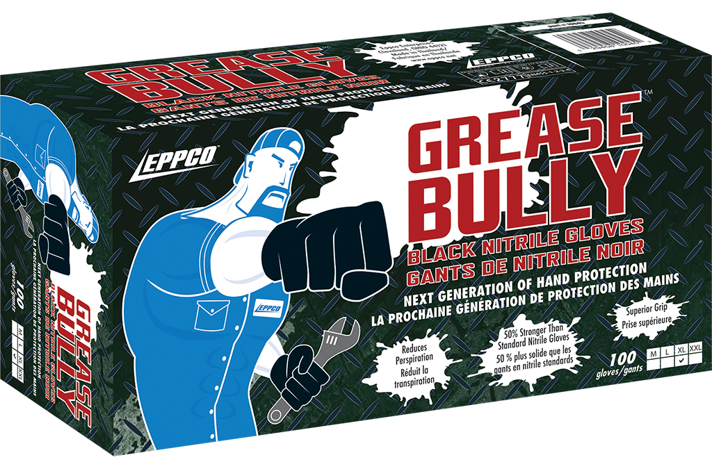 Grease Bully black nitrile gloves box