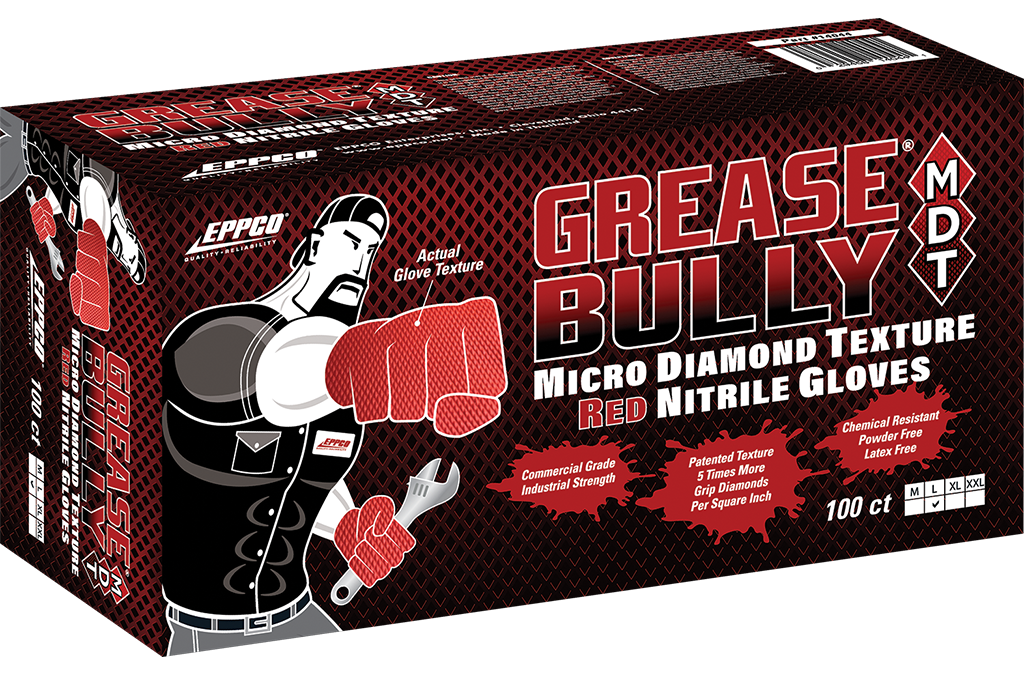 Grease Bully MDT red nitrile gloves