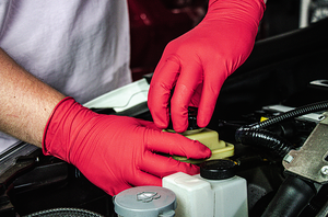Grease Bully MDT Red Nitrile Gloves in action!